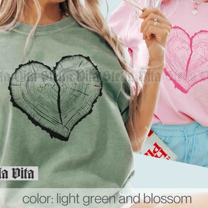 Tree Trunk Heart Shirt, Comfort Colors Nature Life Shirt, Heart Wood Slice Shirt, Global Warming, Gift For Mom, Campers Gift,  Camping Shirt