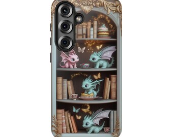 Dragon Handyhülle, Bücherregal Handyhülle für Samsung S25 Ultra, Pixel 9 Pro, Google Pixel 9 und andere Galaxy und Pixel Modelle - Geschenk