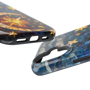 Stars Phone iPhone Case, Moon Celestial Magsafe Phone Cover , Stained Glass Cases, Celestial Stars Moon Phone Accessories, Space Lover image 4