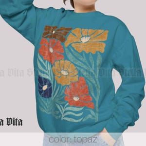 Floral Sweatshirt, Comfort Colors Wildflower Shirt, Fall Wild Flowers ...
