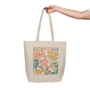 Sac pour enseignante de maternelle, fleurs sauvages pour enseignant de maternelle en toile, cadeau de remerciement pour enseignant, sac cadeau pour enseignant du primaire, fourre-tout