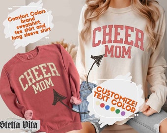 Cheer Mom Shirt Comfort Colors Sweatshirt And Long Sleeve, Customize Team Color, Sport Mom Comfort Colors Tshirt, Mothers Day Gift