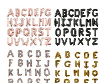 Gold Silver Rose Gold Black 16" inch Alphabet Number Letter Foil Birthday Party Balloon Decoration