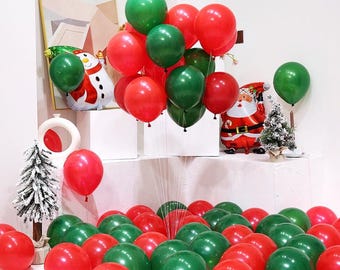 10 inches Red and green Balloons for Birthday Party Decorations, Wedding supplies, Christmas, New Year special