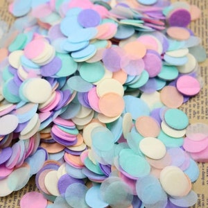 Confetti PASTEL PAPER biodegradable Round Wedding Festival Party Table Decor Party Pop