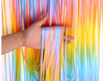 Pastel Fringe Curtains Tinsel Birthday Party Backdrop 2M Foil Tinsel Curtain Baby Shower Background Wedding Backdrop