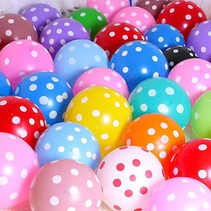 12" Polka Dot Balloons, Birthday Balloons, Dotted Balloons, Spotted Balloons, Latex Balloons, Party Balloons