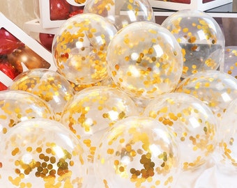 12" Confetti Latex Balloons Gold Silver Birthday l Wedding l Baby Shower l Anniversary l Theme Party Ballon Decoration