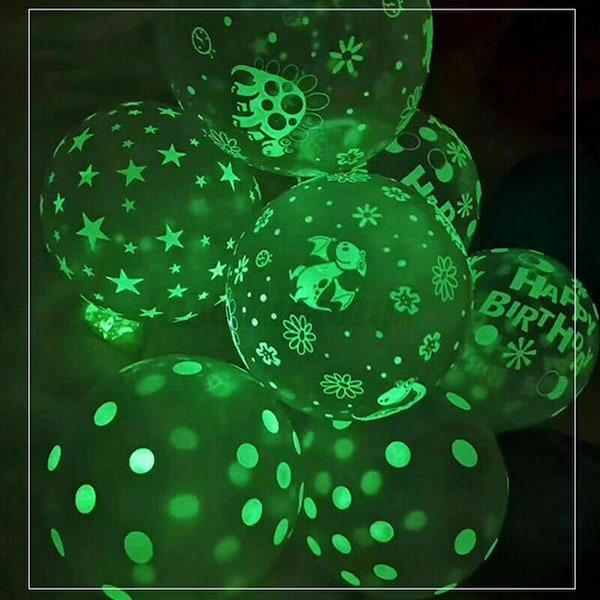 Radium-Luftballons leuchten im Dunkeln, 30,5 cm, Ballons, Disco-Thema, Geburtstagsdruck, Party-Dekoration