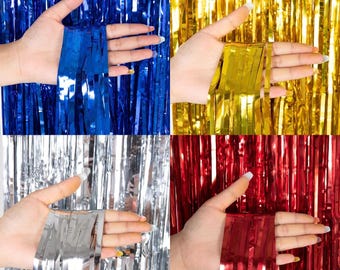 2M-3M Foil Fringe Tinsel Shiny Shimmer & Pastel Tinsel Curtain Door Wedding Birthday Party prop Decoration UK