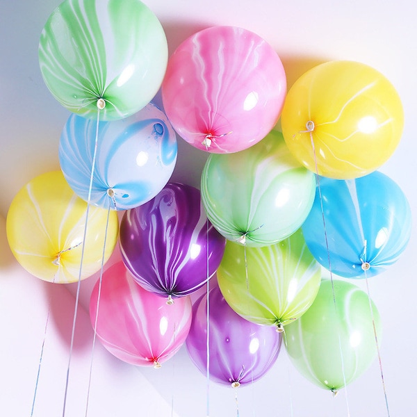 Marble Balloons 12" Latex Balloons for Birthday, Wedding, Baby Shower Theme Party Decoration Uk