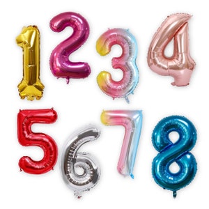 Palloncini in foil con numeri da 16 pollici, piccoli mini palloncini per feste di compleanno di 1°/16/18/21°/30/40/50/60° anno. I palloncini si gonfiano con aria.