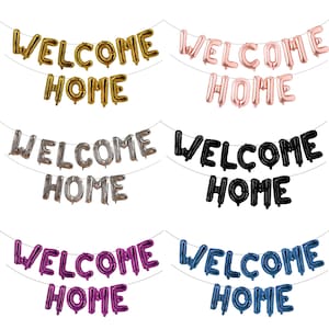Welcome Home Balloons 16- inch Custom Phrase Foil Balloons Gold Silver Rose Gold Black Blue Pink Party Balloons Decor