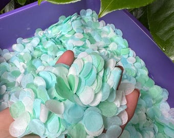 Confettis biodégradables Mélange vert bleu blanc Jeté de mariage Confettis Papier de soie Décoration de fête