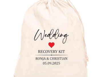Custom Wedding Recovery Kit: Personalized Cotton Favor Bags