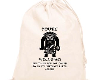 Custom Moana Party Favor Bags: Cotton Birthday Gift Pouches