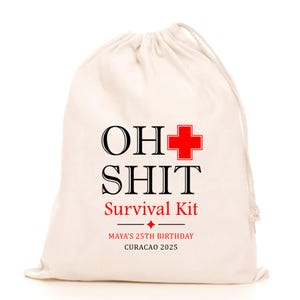 Personalized Cotton Hangover Kit Bag: Bachelorette Party Favor