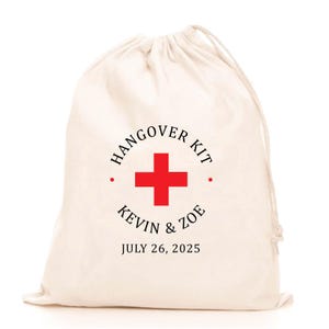 Custom Cotton Hangover Kit Bags: Bachelorette Party Favor, Recovery Bag