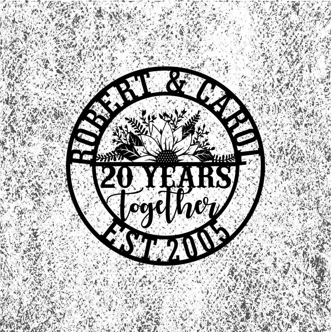 Custom 20th Anniversary Metal Sign: Personalized Family Name Wall Art ...