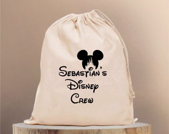 Personalized Disney Cotton Favor Bag, Groomsmen Gift Bag