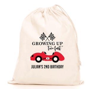Personalized Race Car Birthday Favor Bag: Kids Party Goodie Bag