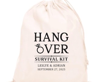 Personalized Cotton Bachelorette Party Favor Bags: Hangover Kit, Bridal Shower