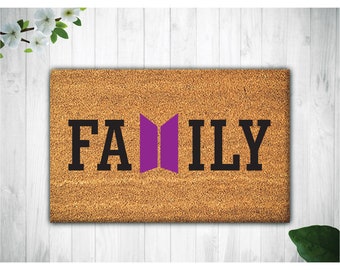 Family BTS Doormat, Family Doormat, Coir Doormat, Welcome Doormat, Housewarming Gift, BTS Doormat, New Home Gift,Retirement gift,Outdoor rug