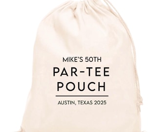 Personalized Cotton Favor Bag: Bachelorette, Groomsmen, Party Goody Bag