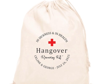 Custom Cotton Hangover Kit Bags: Bachelorette Party Favor, Recovery Bag