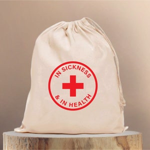 Handmade Cotton Recovery Kit Bag: Wedding Hangover, Bachelorette Gift