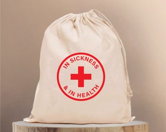 Handmade Cotton Recovery Kit Bag: Wedding Hangover, Bachelorette Gift