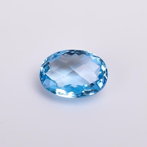 Natural Swiss Blue Topaz Gemstone Oval Shape Calibration Faceted Exclusive Loose Gemstone For Manufacturer Jewelry 14X11X7 mm 10.5 Ct S-1473