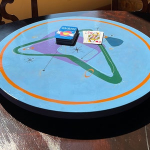 LazySusan, &#39;GameRoom&#39;, Handpainted 20 inch round, Turntable for game room table, dining room, coffee table or counter top- crafted from wood