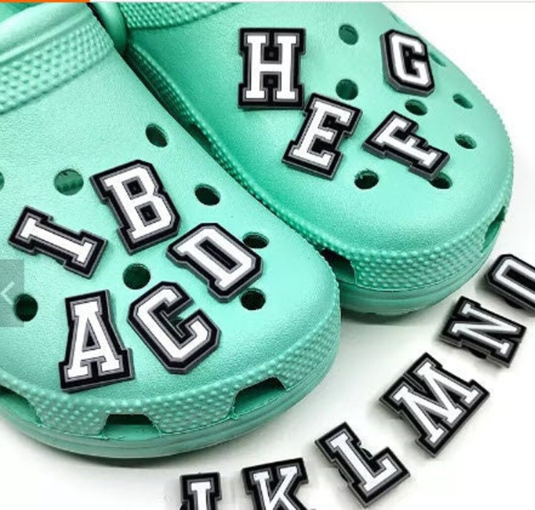 Letter Croc Charms Etsy
