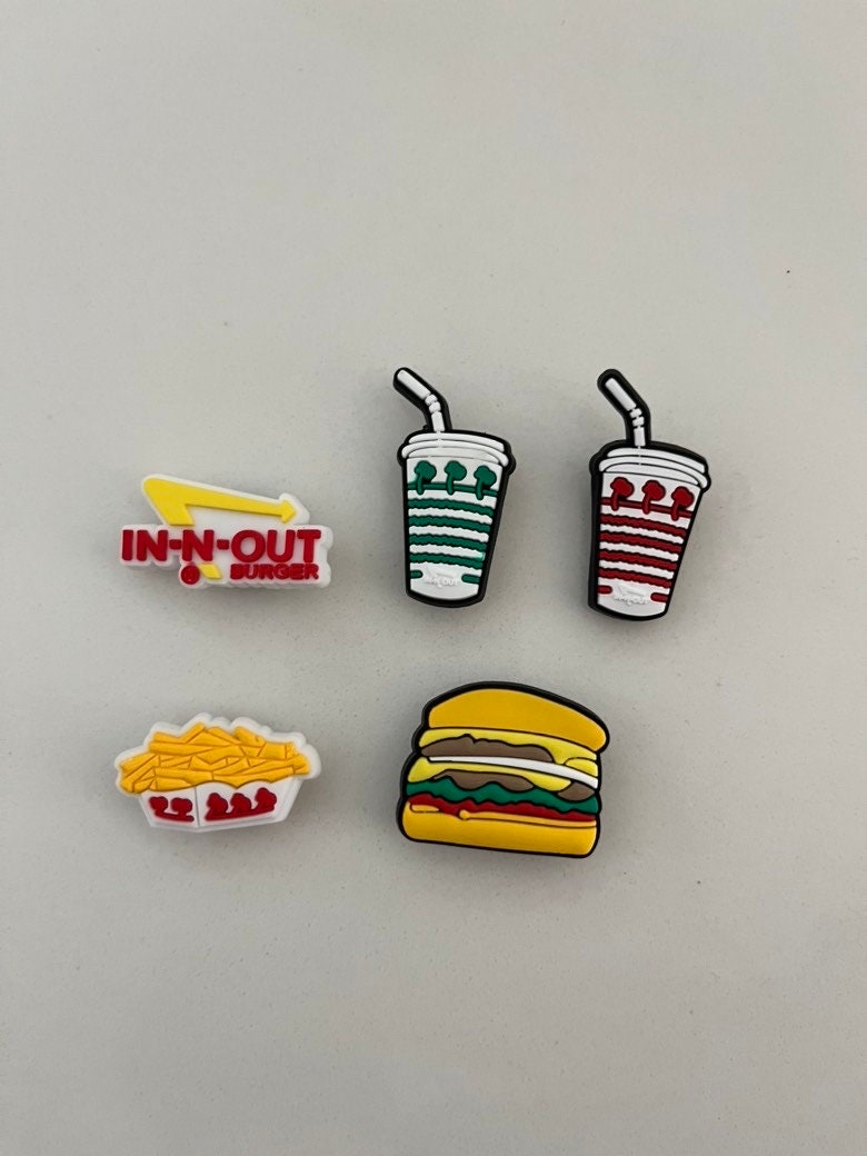 13PCS fast food shoe Charms Texas Food Fried Chicken Hamburger Drink Charm  Shoes Accessories Cute Decorations fit Sandals Bracelets Gift for Teens