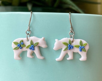 Spirit Bear Blueberry Earrings