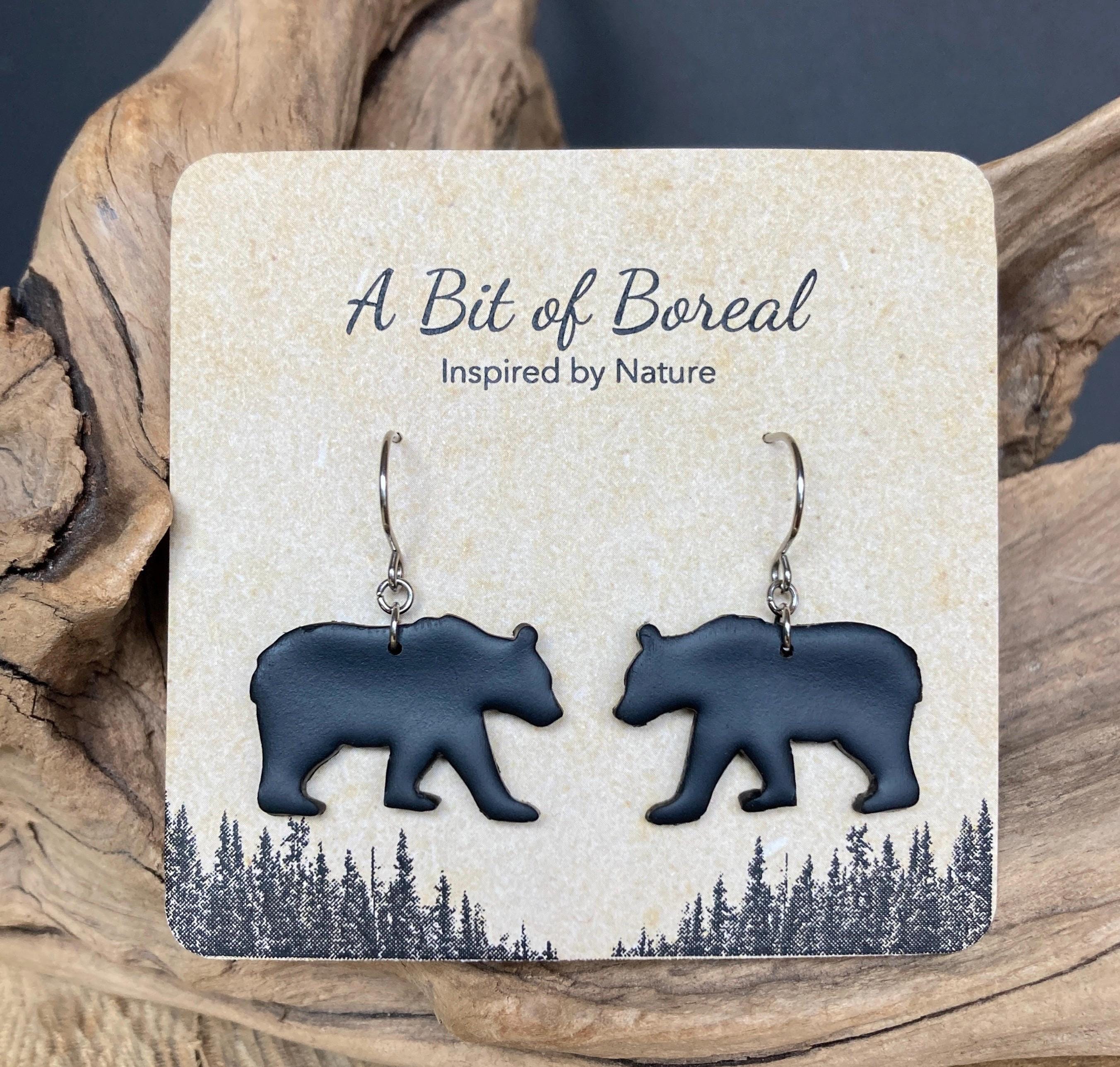 Black Bear Earrings - Etsy