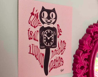 Existential Dread Cat Clock Art Print