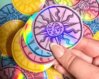 Holographic Sun Moon Celestial Sticker