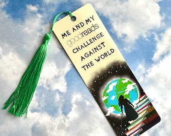 Me and My Goodreads Challenge Against the World, Double Sided Fantasy Tassle Bookmark