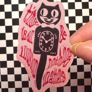 Existential Dread Cat Clock Sticker