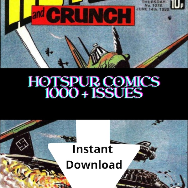 The Hotspur 1000+ Issues - Vintage Boys' Adventure Comics - Digital Download - Extensive Selection-CBR Format