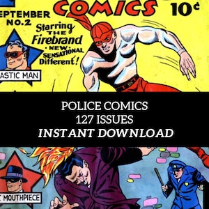 Police Comics: Complete Vintage Issue Collection - 127 Issues  Digital Download-CBR Format
