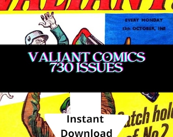 Valiant British Comics 730 Issues Collection of Action-Packed Adventures and Classic British Heroes Instant Digital Download-CBR Format