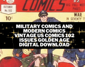 Military Comics and Modern Comics Vintage Us Comics 102 Issues Golden Age Digital Download-CBR Format