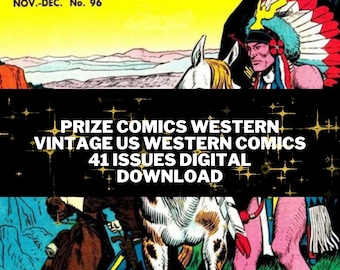 Prize Comics Western Vintage Us Western Comics 41 Issues Digital Download-CBR Format