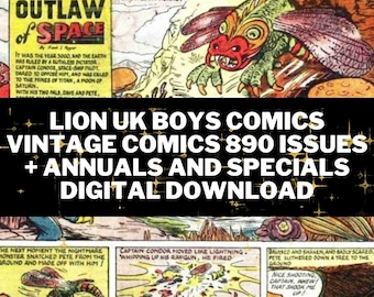 Lion uk Boys Comics Vintage Comics 890 Issues + Annuals and Specials Digital Download- CBR Format