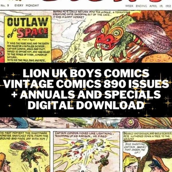 Lion uk Boys Comics Vintage Comics 890 Issues + Annuals and Specials Digital Download- CBR Format