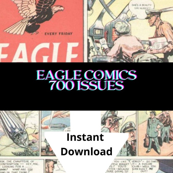Eagle Comics 1950-1994 Dan Dare Vintage Comics 700 Issues Digital Download- CBR Format