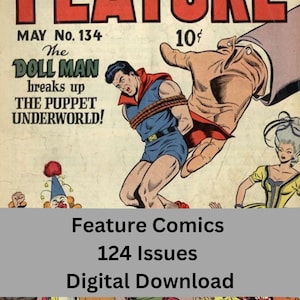 Feature Comics 124 Issues Golden Age Comics in CBR Format Digital Download - Step into a World of Classic Comic Adventure!